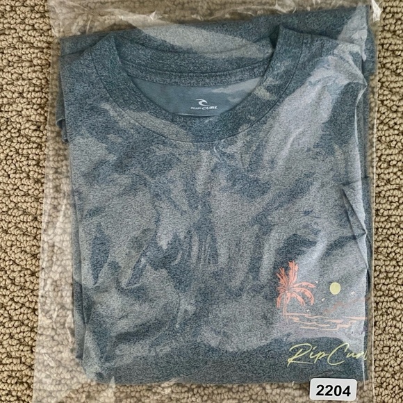 RIP CURL Surf Waves Heather Gray Tee Shirt Men S Small Standard Fit - Picture 7 of 7